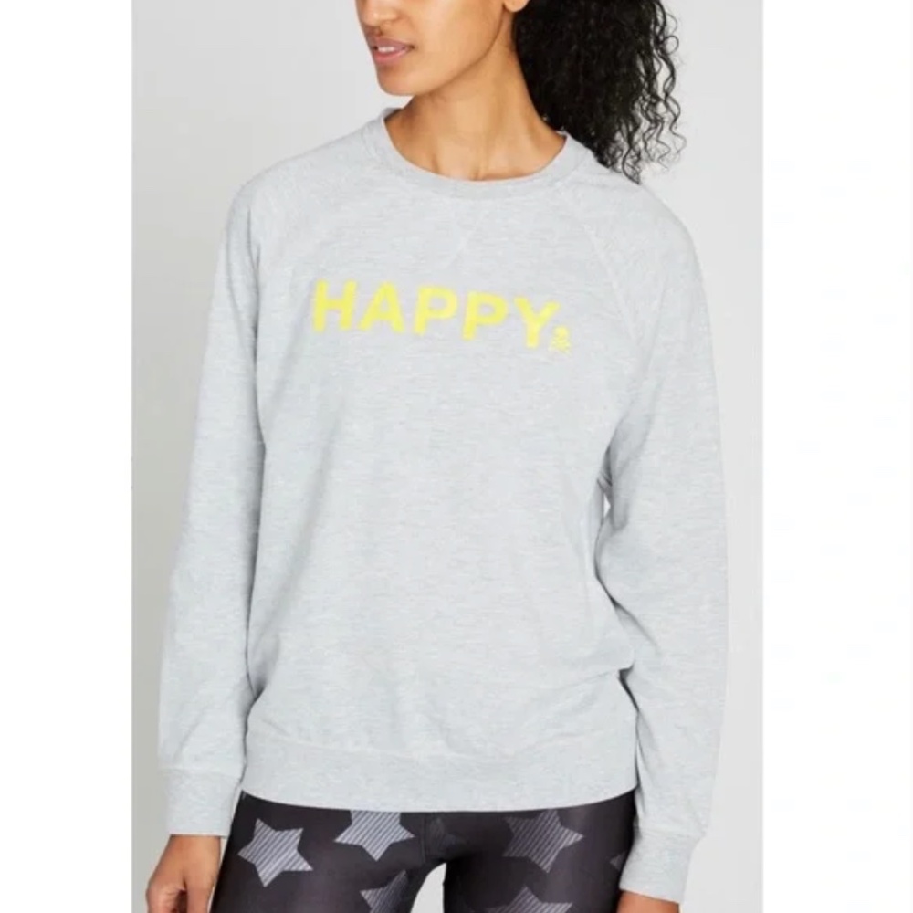 {soulcycle} "Happy" Lightweight Crew Neck Sweatshirt ~ Size Medium